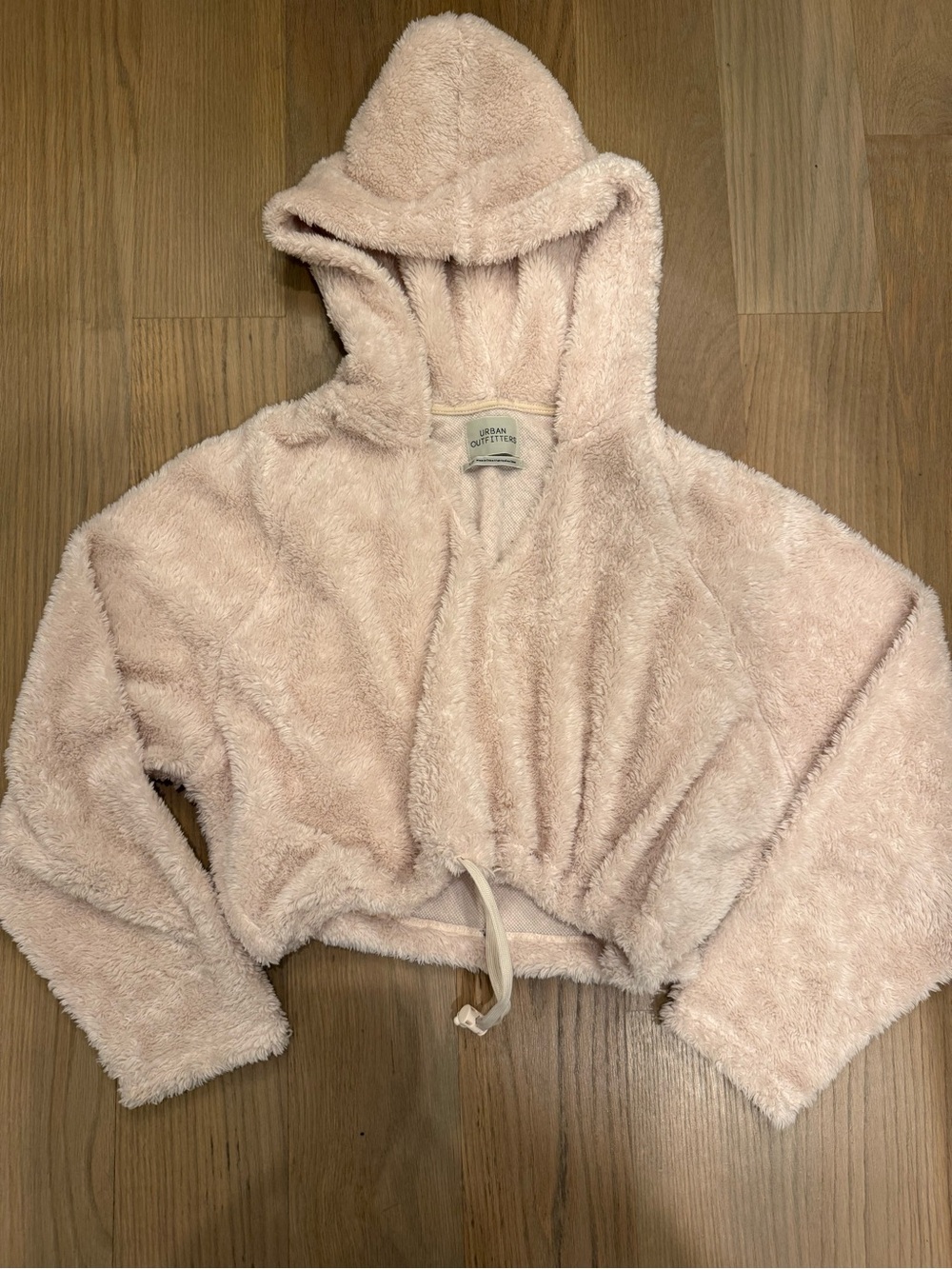 Urban Outfitters women’s  Hooded Cropped Jacket - cream